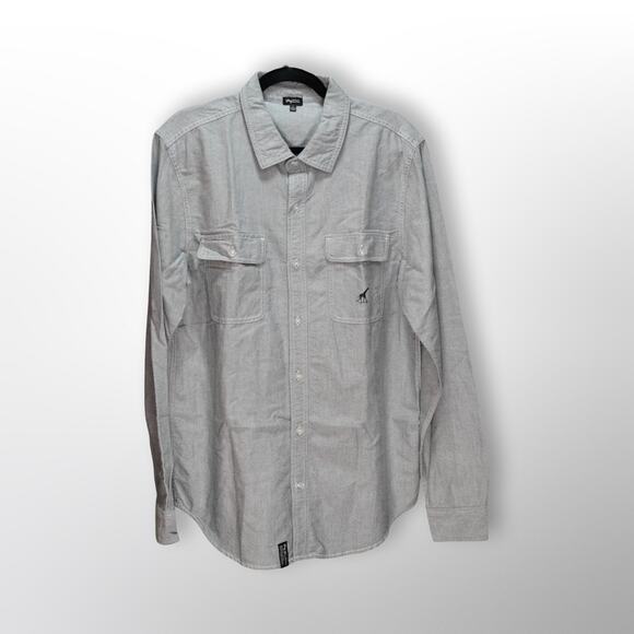 LRG Men's Gray Long-Sleeve Button-Down Shirt - Size Large - Picture 1 of 2